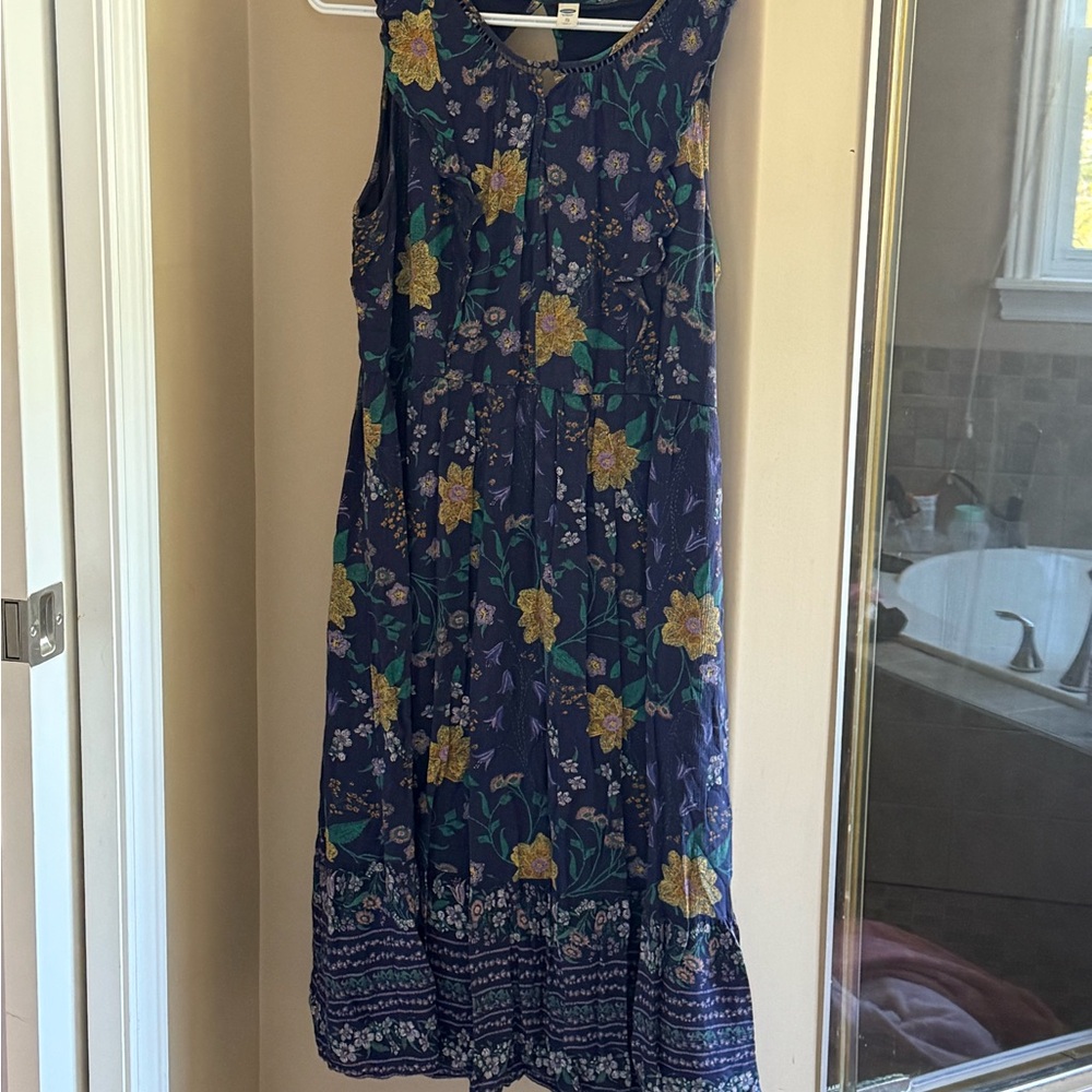 GAP Blue Maxi Sundress with Scoop Neck